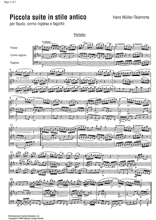 Piccola suite in stile antico - Score