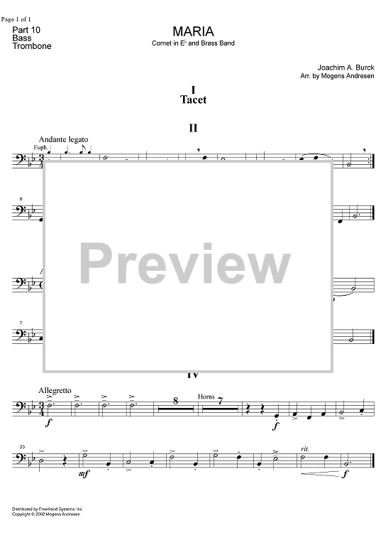 Maria - Bass Trombone