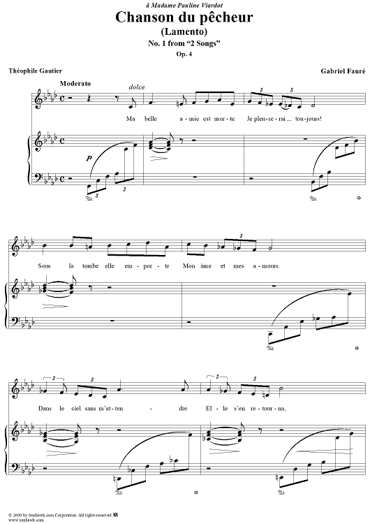 Chanson du pêcheur (Lamento) - Op. 4, No. 1