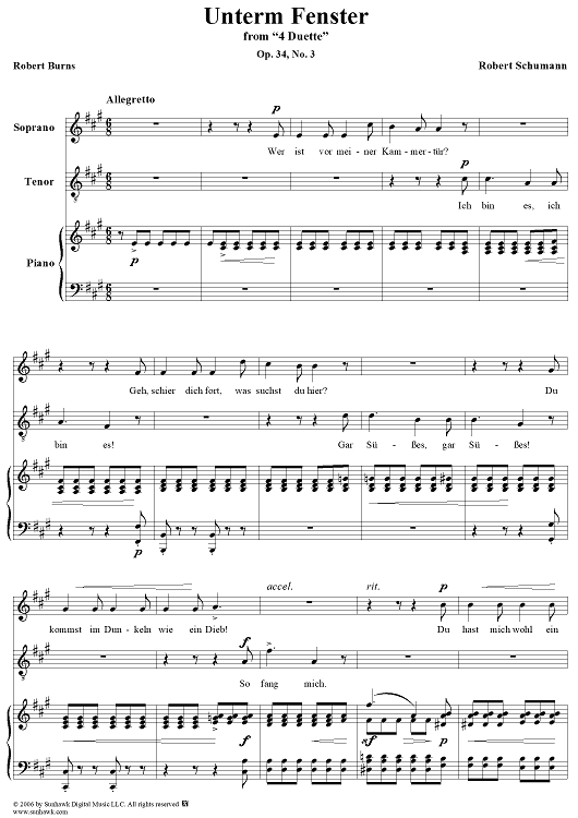 Unterm Fenster, Op. 34, No. 3