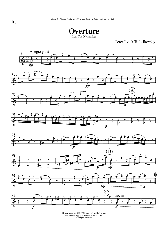 Overture from The Nutcracker - Part 1 Flute, Oboe or Violin