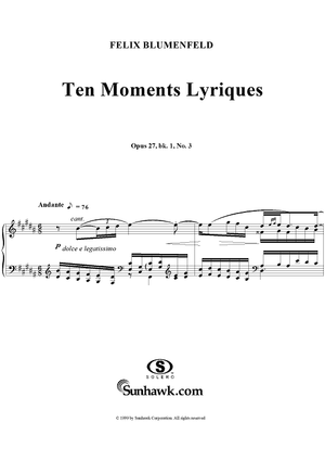 Ten Moments Lyriques, op. 27, bk. 1, no. 3