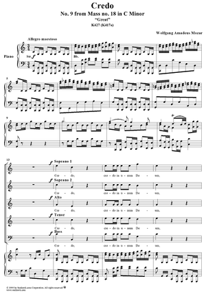 Credo - No. 9 from Mass no. 18 in C minor ("Great")   - K427 (K417a)