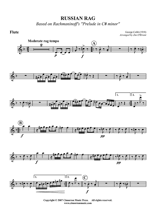 Russian Rag (Rockie's Rag) - Flute