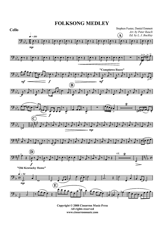 Folksong Medley - Cello