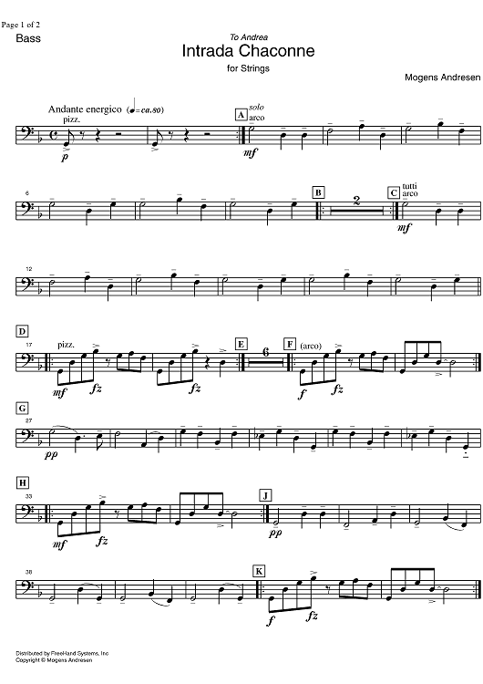 Intrada Chaconne - Bass