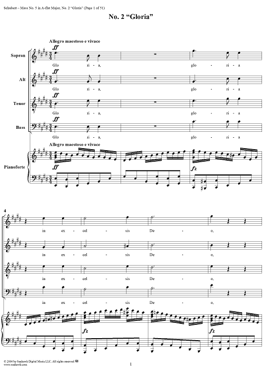 Mass No. 5 in A-flat Major, D678, No. 2: Gloria