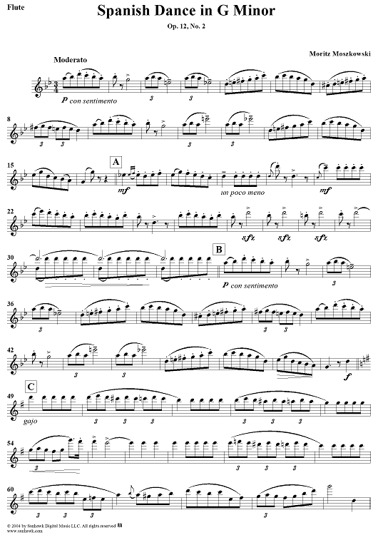 Spanish Dance in G Minor, Op. 12, No. 2 - Flute