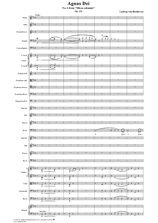 Missa Solemnis, No. 6: Agnus Dei - Full Score