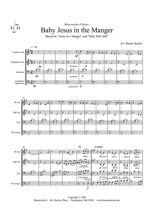 Baby Jesus in the Manger - Score
