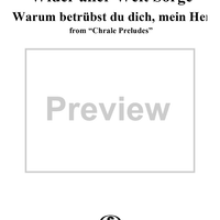 Chorale Preludes, Part II, Wider aller Welt Sorge, 20a. Warum betrübst du dich, mein Herz