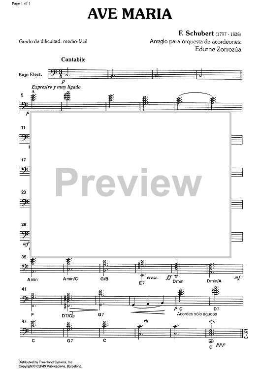 Ave Maria - Electric Bass