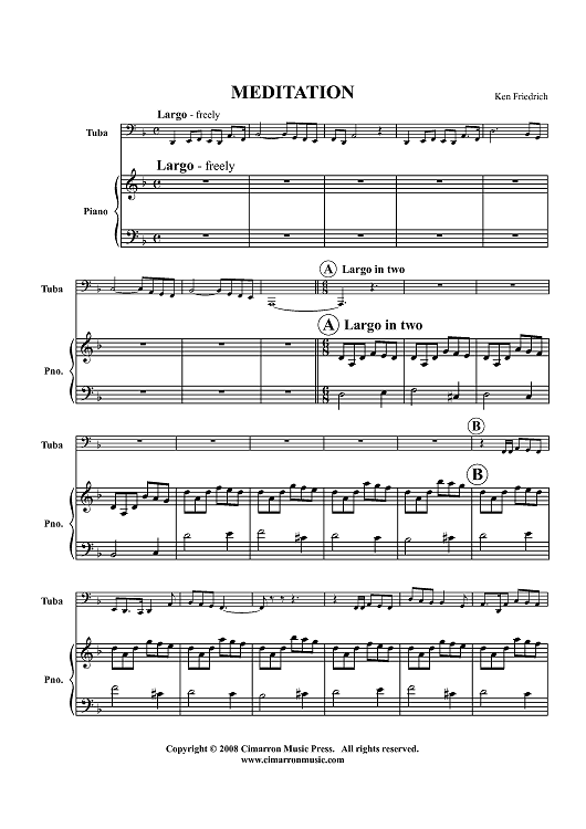 Meditation - Piano Score