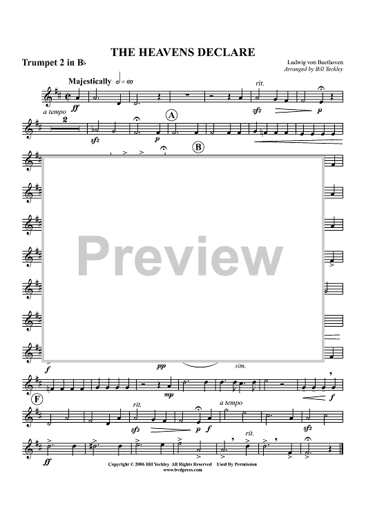 The Heavans Declare - Trumpet 2 in Bb