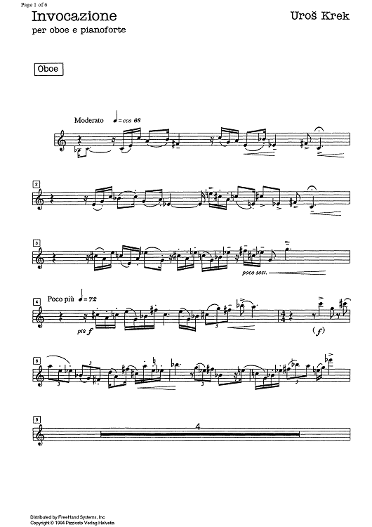 Invocazione - Oboe