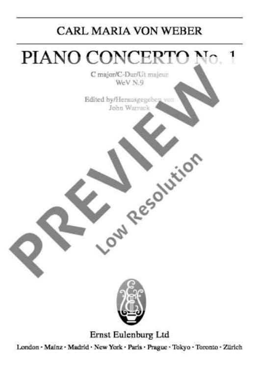 Concerto No. 1 C Major - Full Score