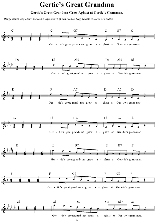 Singing Tongue Twisters, Section 4: Ge-In