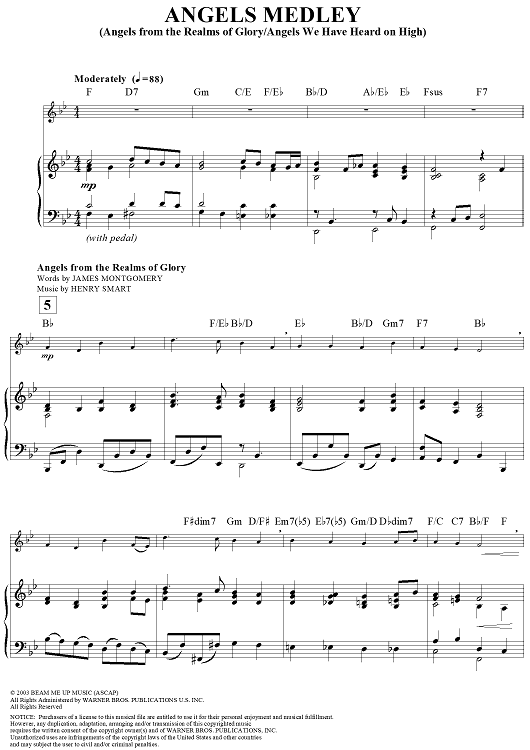 Angels Medley (In the Realms of Glory/Angels We Have Heard on High) - Piano Accompaniment