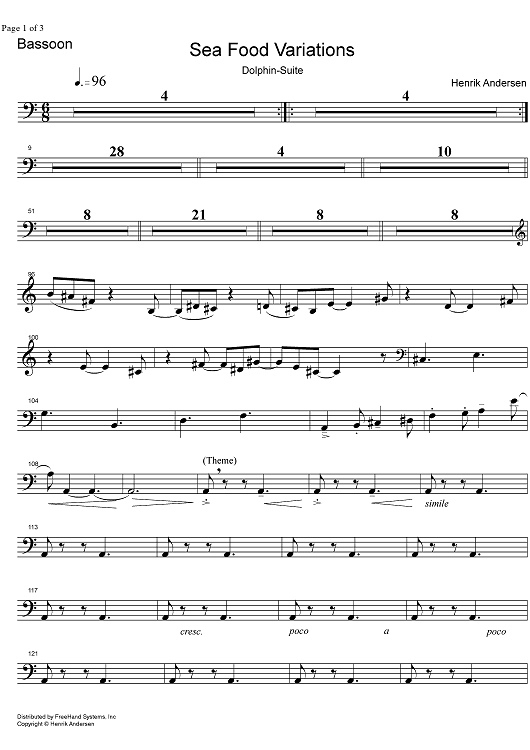 Sea Food Variations Dolphin-Suite - Bassoon