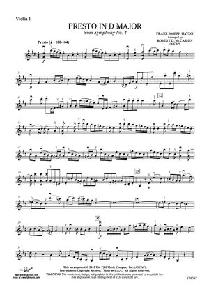 Presto in D Major - Violin 1