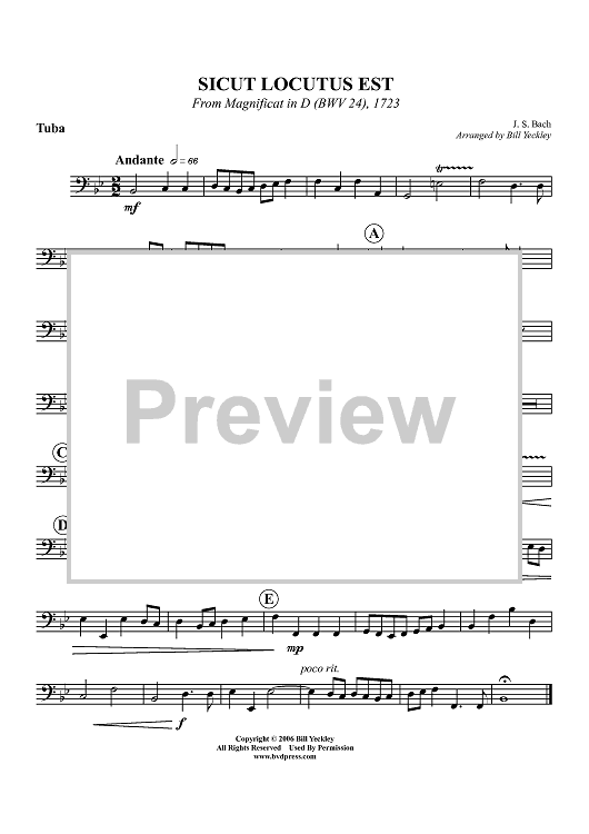 Sicut Locutus Est -From Magnificat in D (BWV 24), 1723 - Tuba