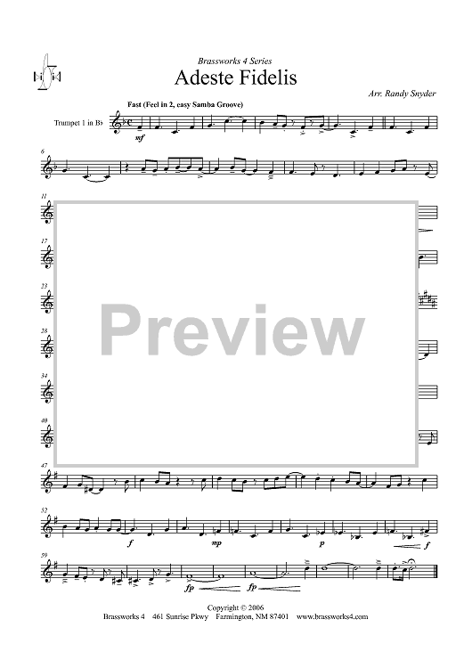 Adeste Fidelis - Trumpet 1 in B-flat