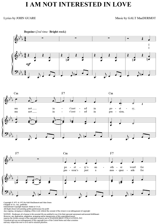 I Am Not Interested in Love