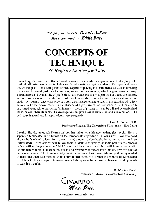 Concepts of Technique - 36 Register studies for Tuba