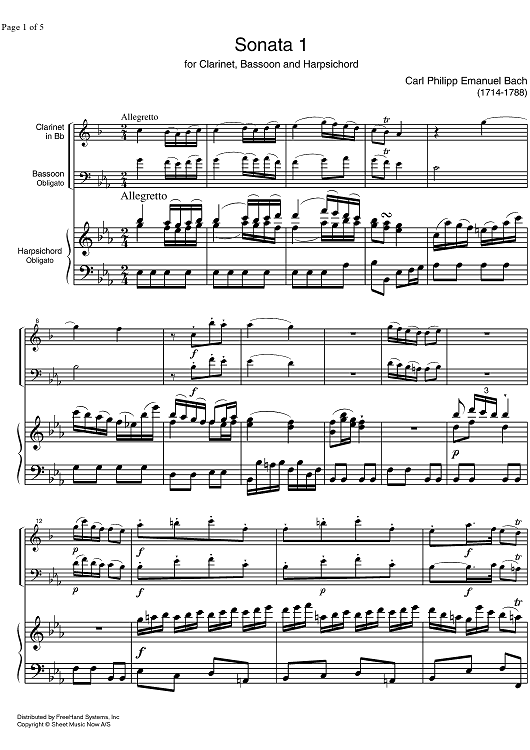 Sonata No. 1 Eb Major - Score