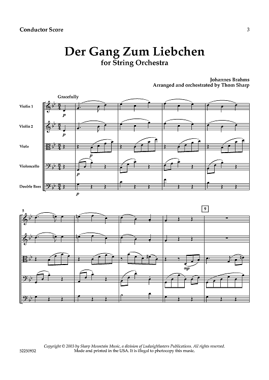 Der Gang Zum Liebchen for String Orchestra - Score
