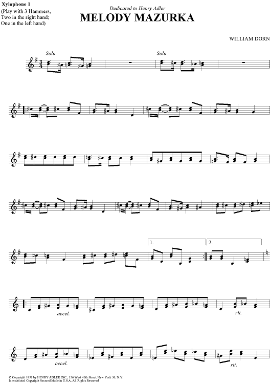 Melody Mazurka - Xylophone 1