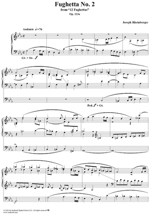 Fughetta No. 2 from "Twelve Fughettas", Op. 123a