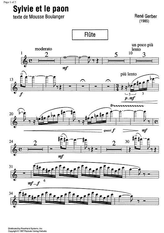 Sylvie et le paon - Flute