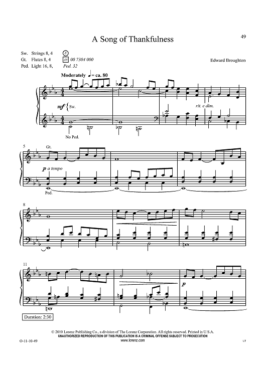 A Song of Thankfulness