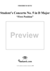 Student's Concerto No. 5 in D Major, "First Position", Op. 22, No. 5 - Violin
