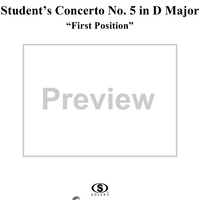 Student's Concerto No. 5 in D Major, "First Position", Op. 22, No. 5 - Violin