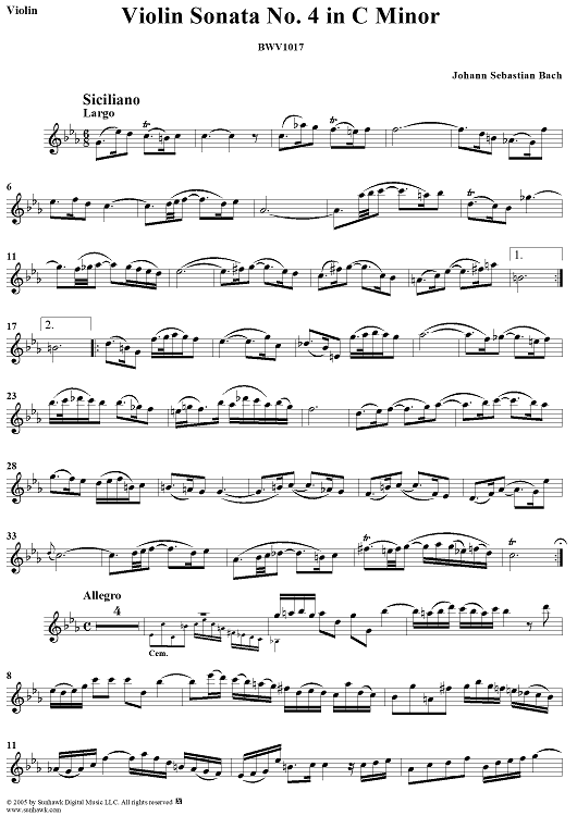 Violin Sonata No. 4 - Violin