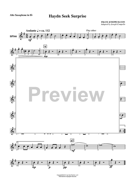 Haydn Seek Surprise - Alto Sax