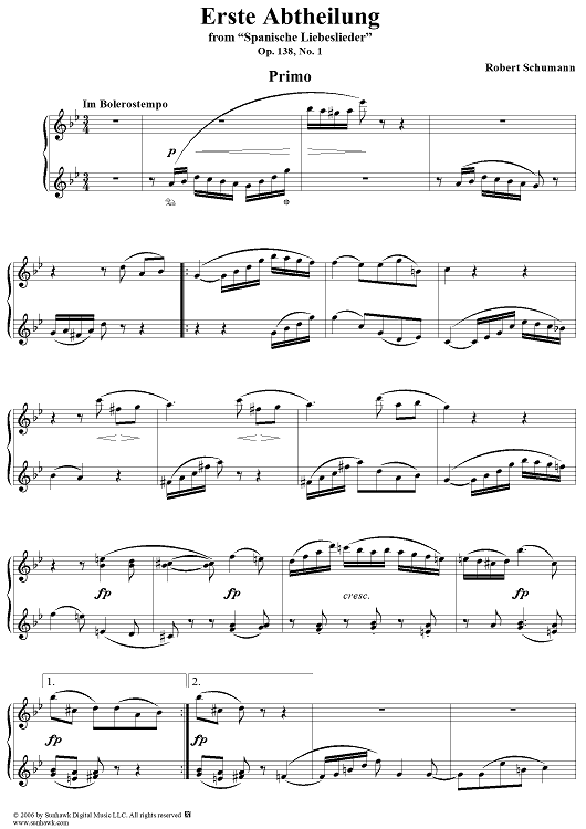 Spanische Liebeslieder, Op. 138, No. 1: Erste Abtheilung