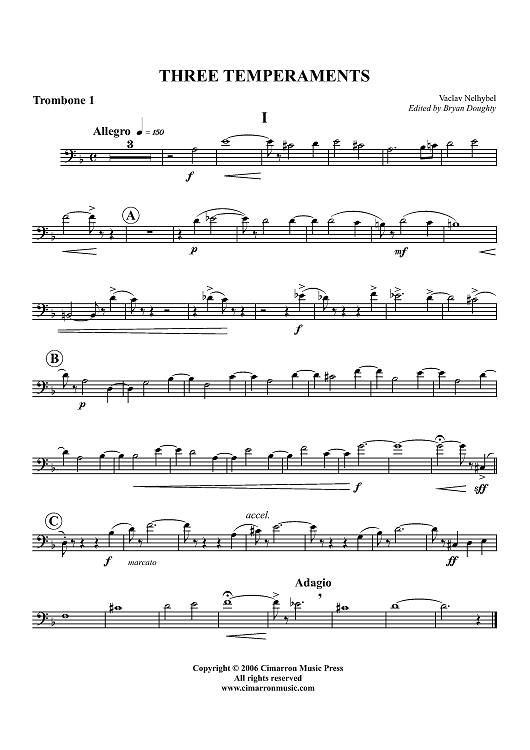 Three Temperaments - Trombone 1
