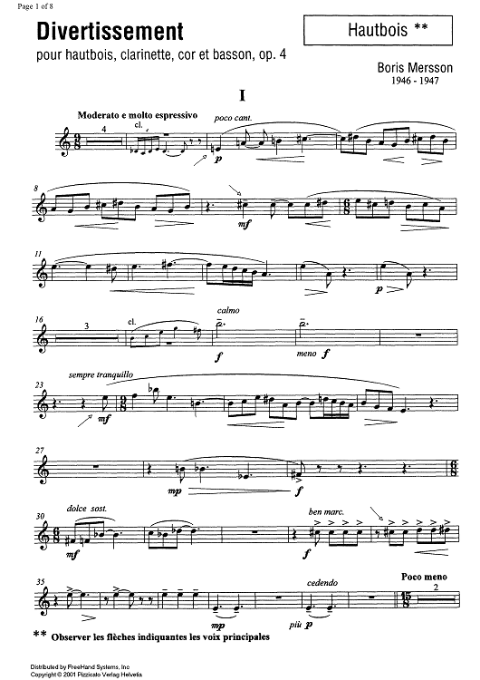 Divertissement - Oboe