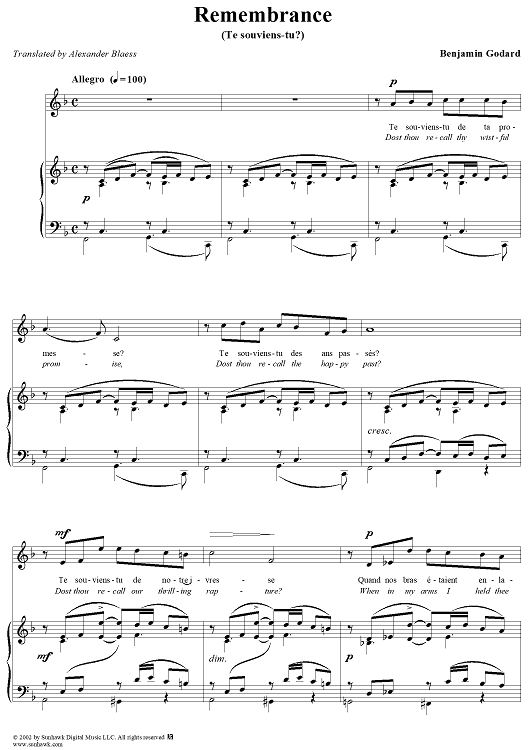 Remembrance (Te Souviens-Tu?)