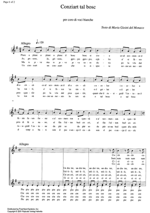 Conziart tal bosc - Score