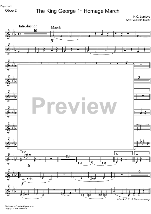 King George 1st Homage March - Oboe 2