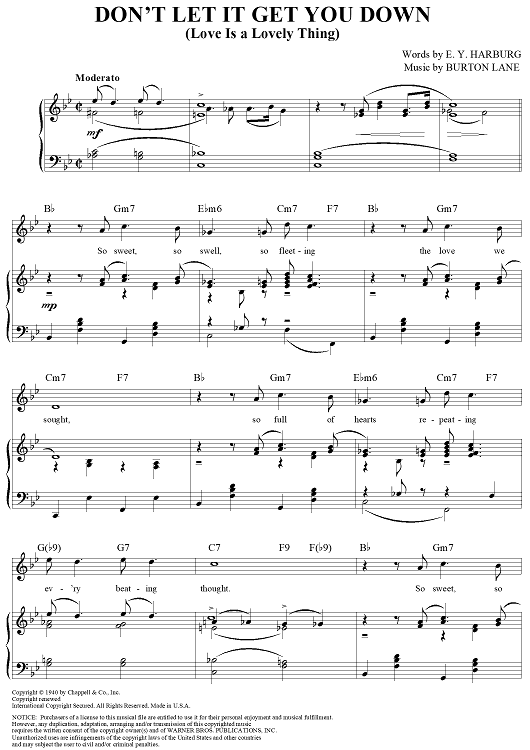 (Love is a Lovely Thing) Don't Let It Get You Down