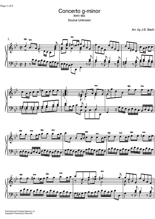Concerto g minor BWV 983