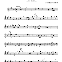 Gavotte - from Suite #3 in D Major - Part 1 Clarinet in Bb
