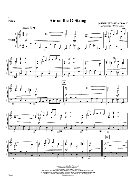 Air on the G-String - Piano