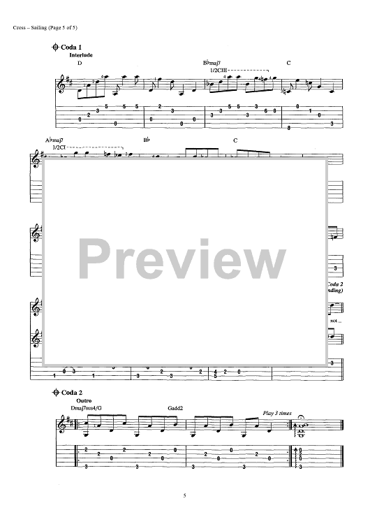 Sailing" Sheet Music for Guitar Tab/Vocal/Chords Sheet Music Now