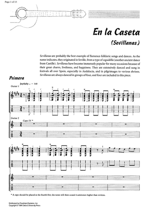 En la Caseta (Sevillanas) - Score